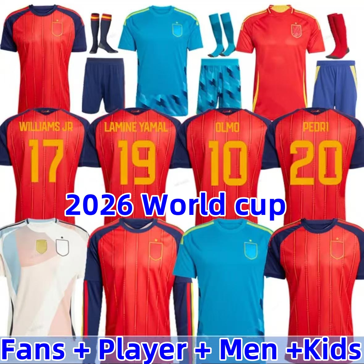 2025 2026 Spain LAMINE YAMAL AZPILICUETA soccer Jerseys national team unifroms 25 26 WILLIAMS JR FERRAN CANALES ANSU FATI PEDRI MORATA Men kids kit fo