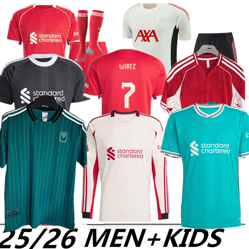 2025 2026 DIOGO J. WIRTZ KERKEZ FRIMPONG Soccer Jerseys 25 26 Kit Football Shirt Fans Player Home Away thrid maillot de Foot men kids football kits tops MAC ALLISTER