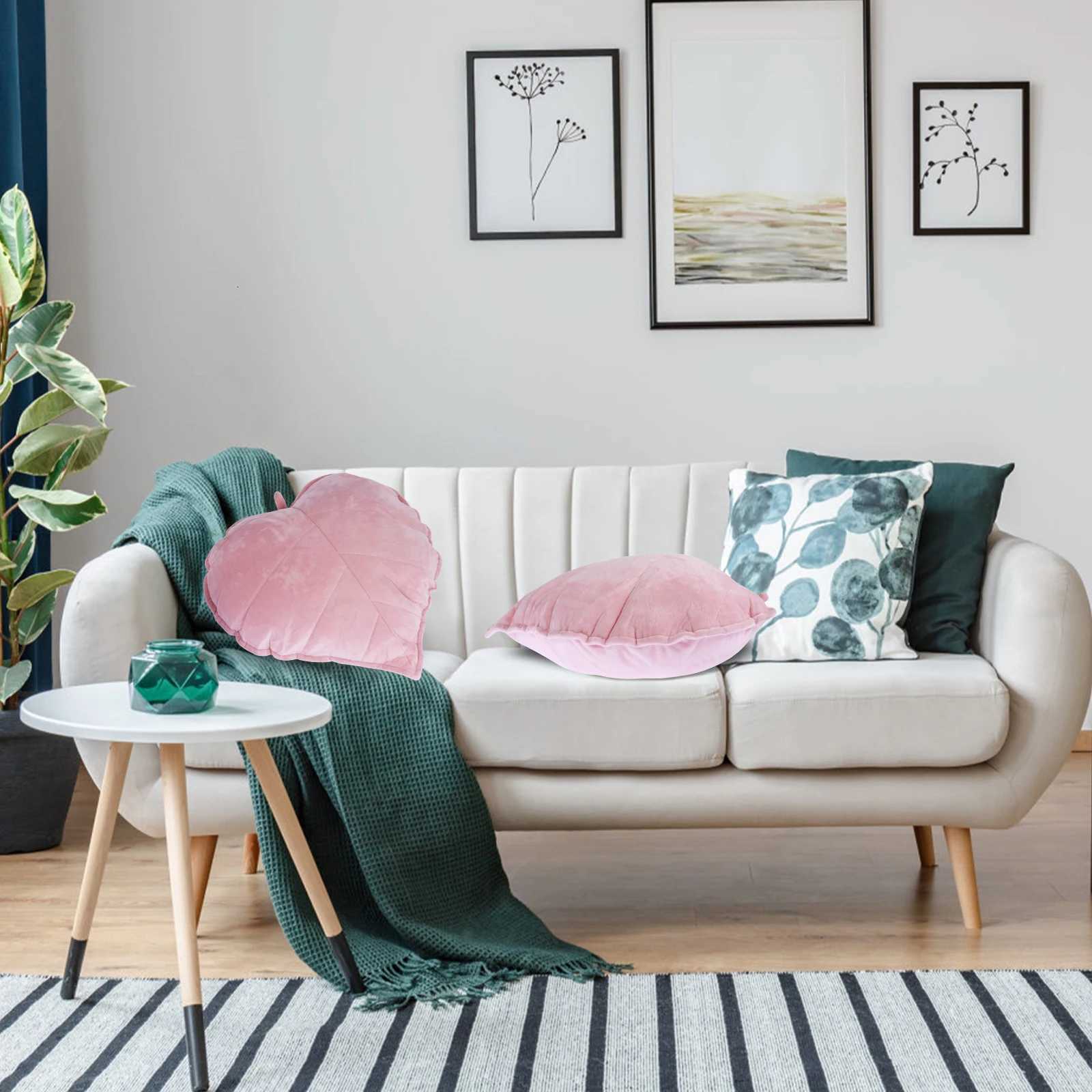 3D Leaf Throw Soft Comfortable Plant Sleeping Cushion 50cm Oversized Plush Backrest Home Bedroom Sofa DecorationM251119