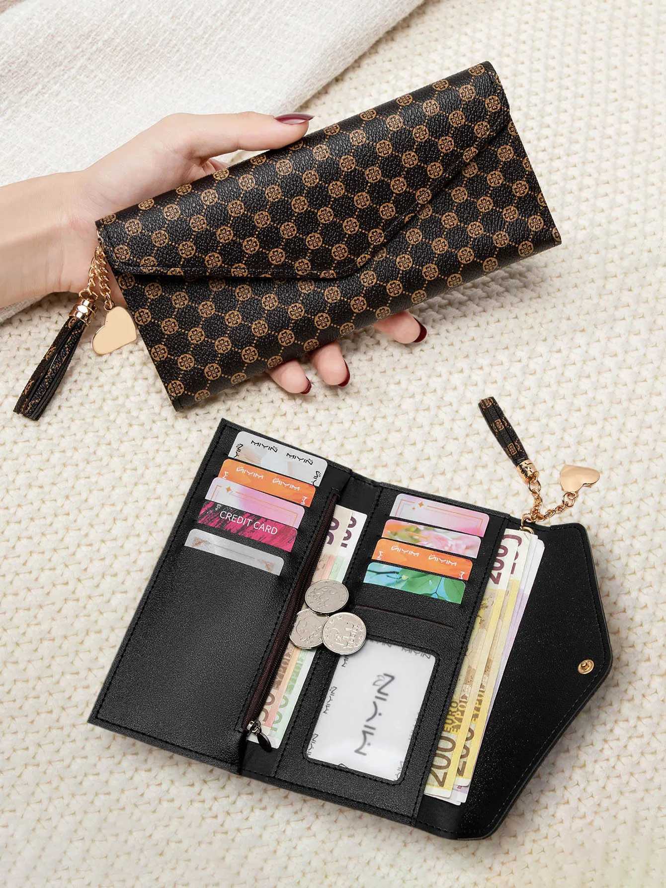 Ladies retro card holder wallet new print pu leather long wallet fashionable portable ultra-thin ladies clutch coin purseW251119