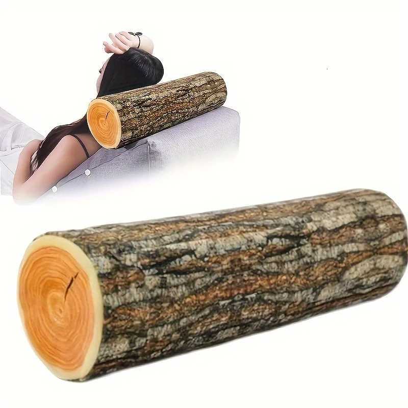 3D Printed Round Tree Stump Throw Cushion Home Decorative Log-Shaped Support for Bedroom Living RoomM251119