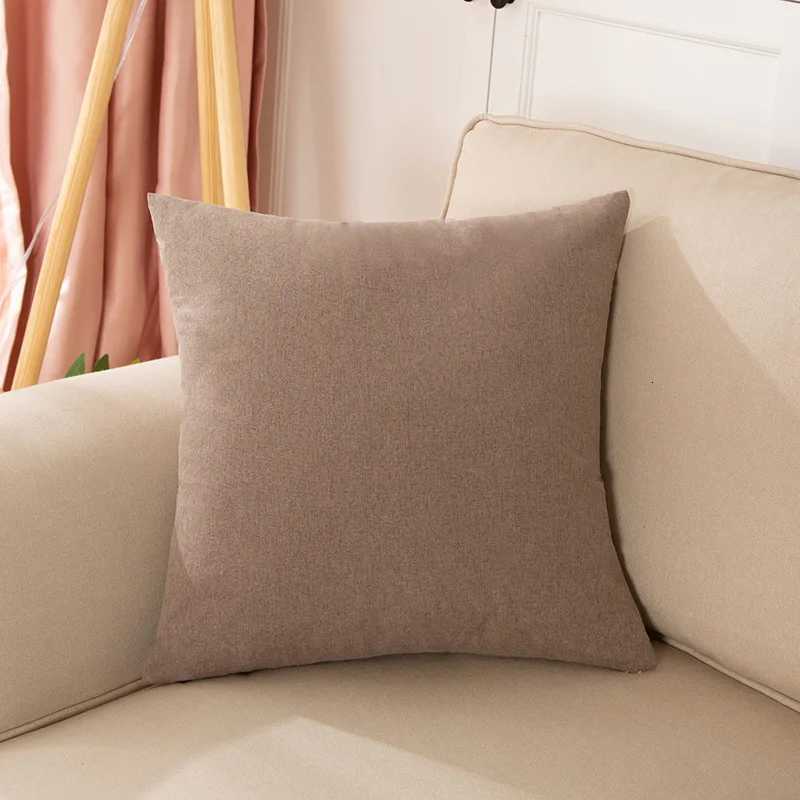 Nordic Style Solid Color Cushion Linen Office Sofa Car Living Room Waist M251119