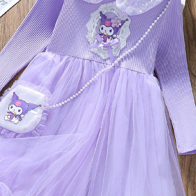 Girls designer clothes baby clothes Princess Kuromi dress with puffy skirt fluffy dress baby girl dress kids designer clothes girl.