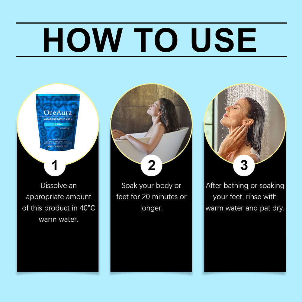 OceAura Magnesium Salt Daily Cleansing Nourishing Comfortable Gentle Relief Shower Sachet Bath Tablets