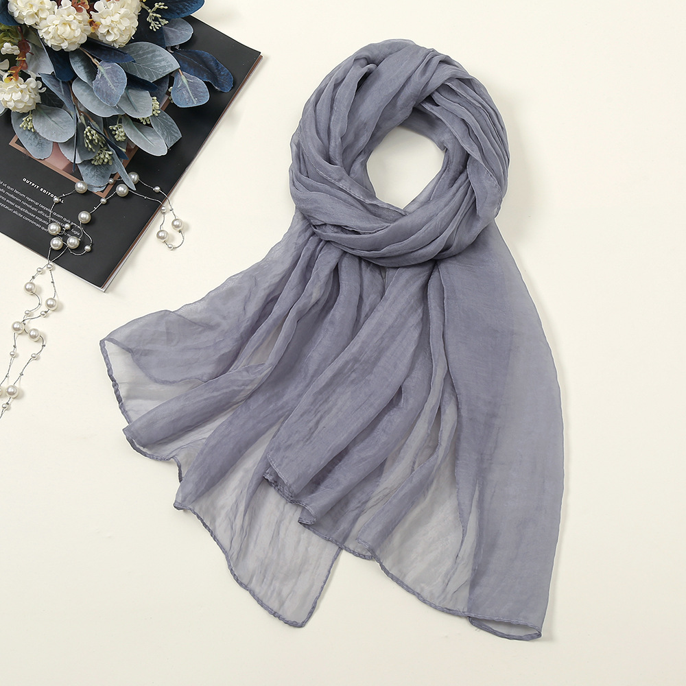 K445 New solid color chiffon scarf four seasons candy color gauze scarf factory wholesale travel sunscreen scarf Yiwu spot