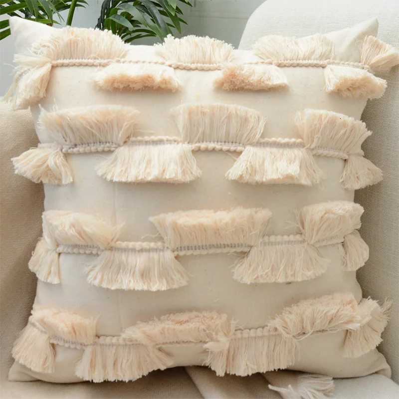 Cross-border Bohemian Moroccan cotton and linen fringed cover ins sofa cushion coverM251119