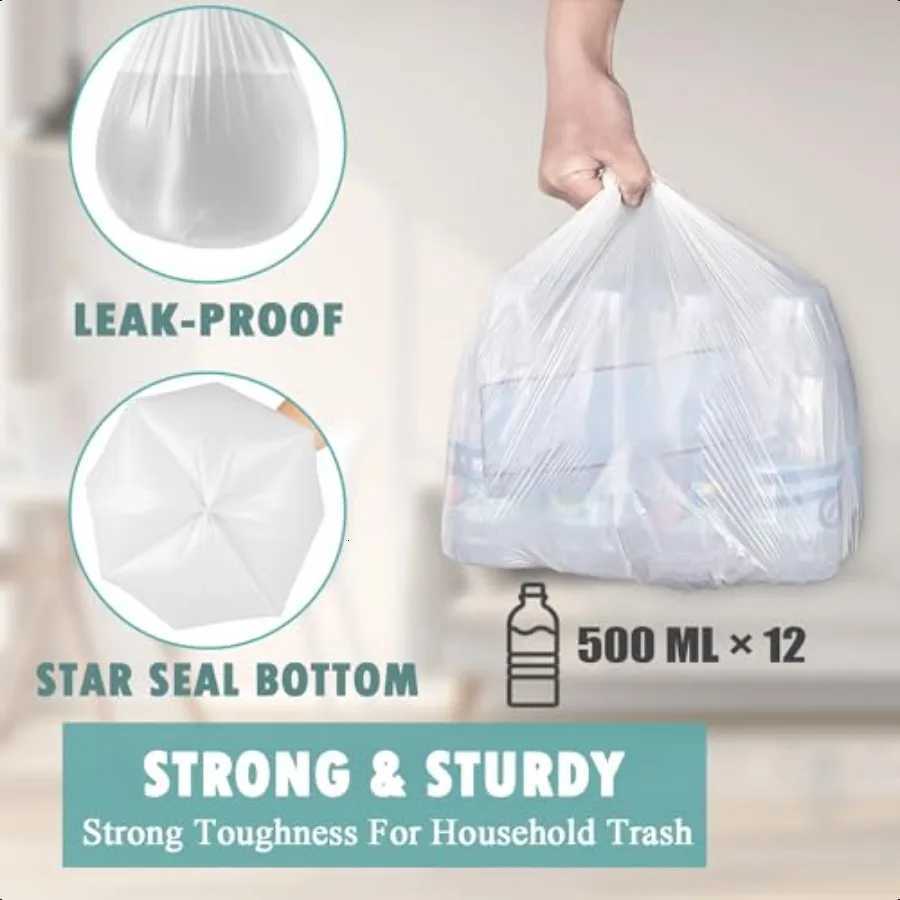 Small Trash Bags 4 Gallon 105 Count 4 Gallon Trash Bag Unscented Small Garbage Bags Bathroom Trash Bags White 4 Gal Small Trash C251119