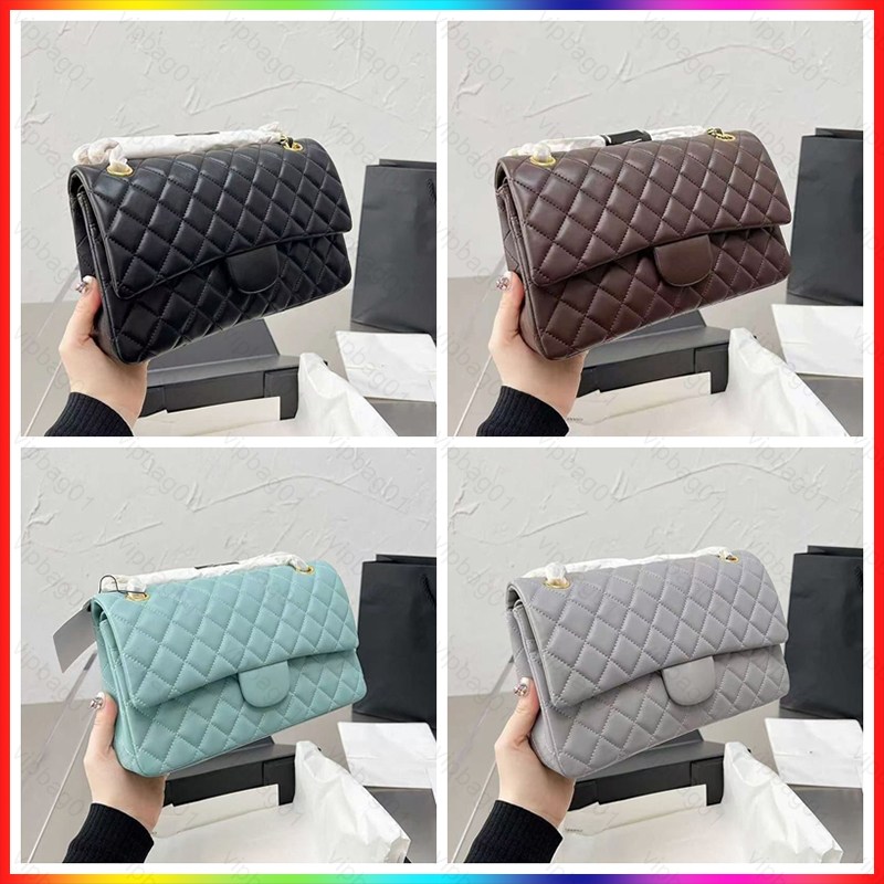 5A Designer bag women's Shoulder Bags Flap cc bag Cross Body Handbag Fashion Purse Classic Medium Flap Quilted Bag Gold sliver Hardware Turn Lock Crossbody bag 02