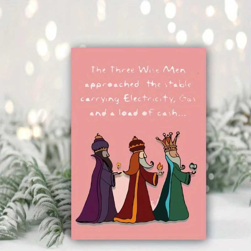 1pc Happy Christmas Time Card Merry and Bright Christmas Card December Christmas Card Funny Wise Man Christmas Card G251119