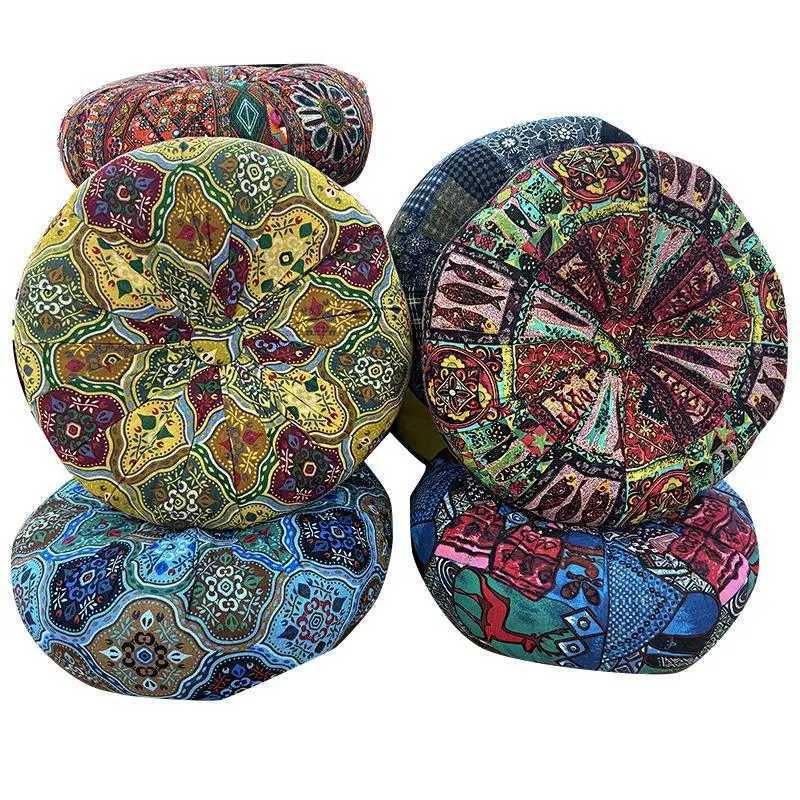 1pcs Round Pumpkin Cushion Creative Geometry Print Sofa s Home Decor Seat Cushions High Quality Moroccan CushionM251119