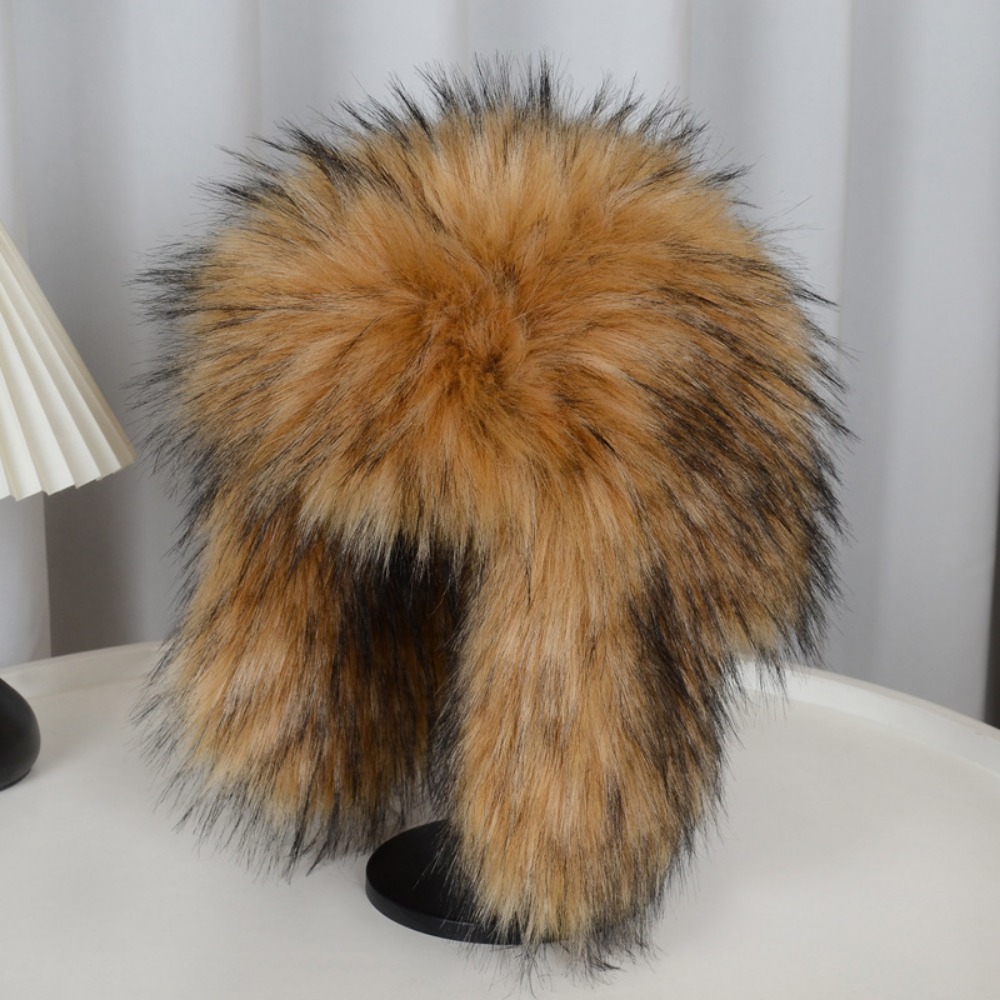 Warmth-Promoting Plus Size Winter Headwear: Authentic Lei Feng Design with Synthetic Mink Lining A Must-Have for Skiers Seeking Comfort Against Frostb