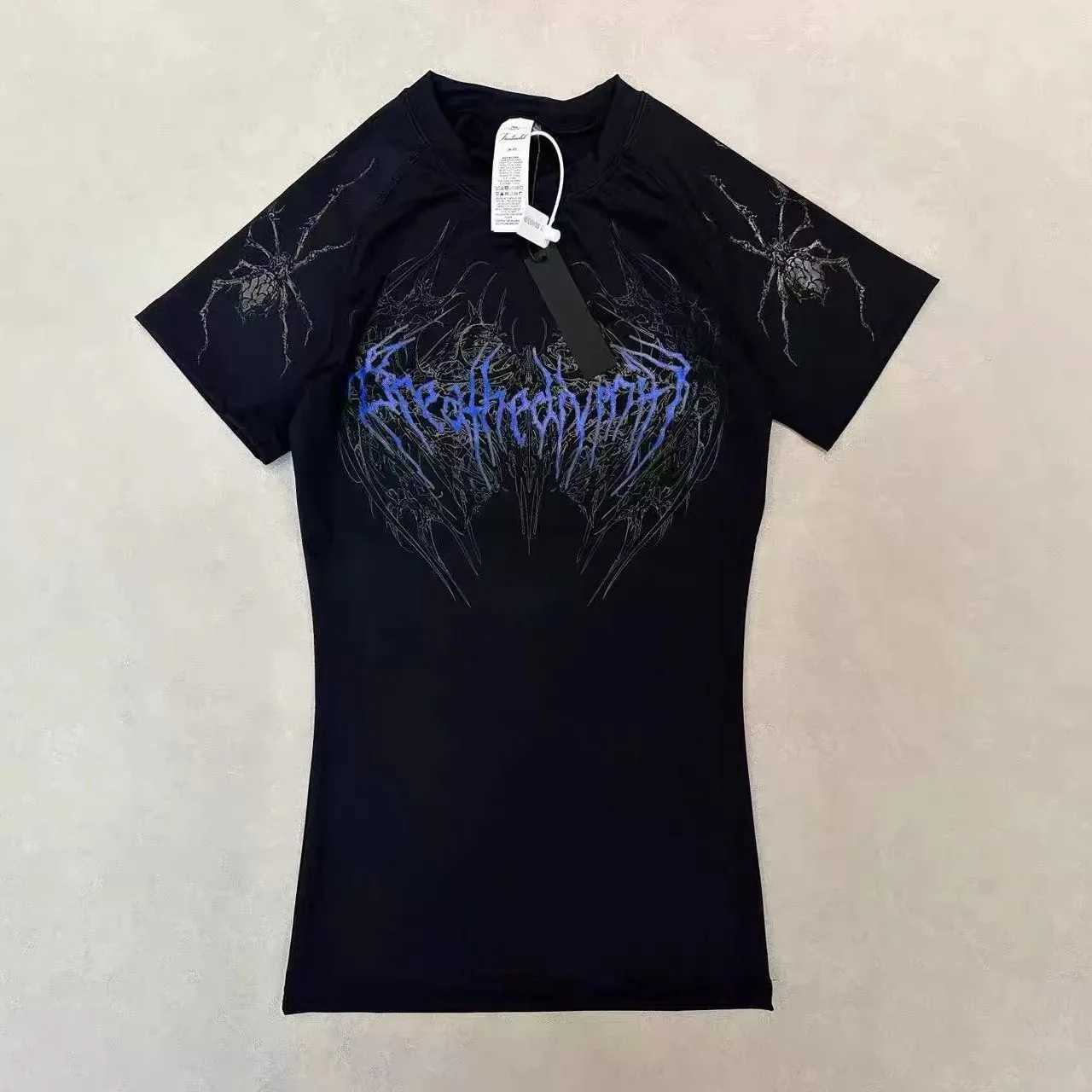 Breathedivity Muscle Fit Tee Mens Compression High Stretching Fast Drying Breathable Gothic Street Wear Y2K Gym Training TopW250419
