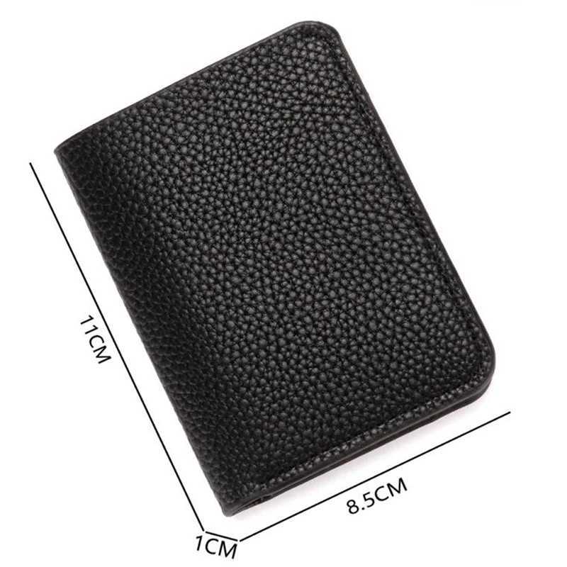 Fashion Soft Men Wallet Pu Leather Lychee Pattern Mini Coin Purse Drivers License Card HolderT251119