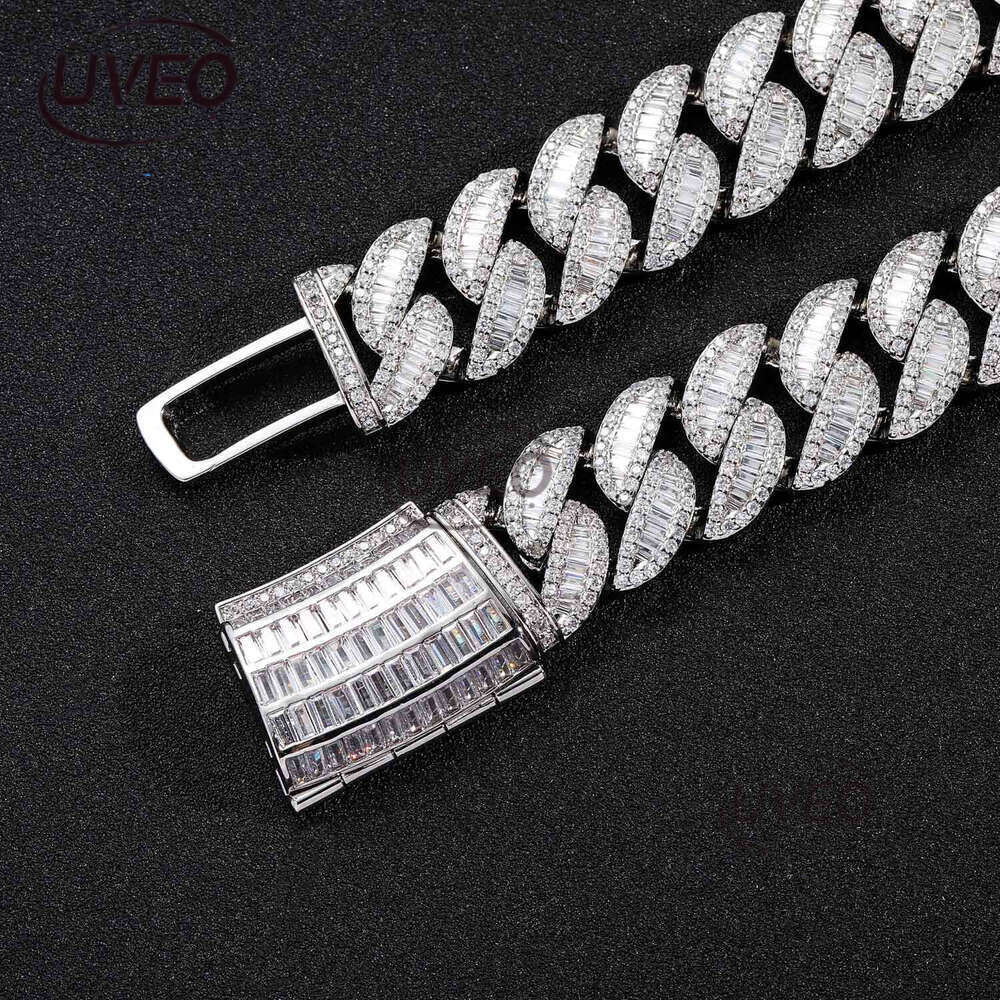 Luxury designer Jewelry Hip Hop Cuban Chain 20mm Ice Out VVS Moissanite Necklace with free shipping