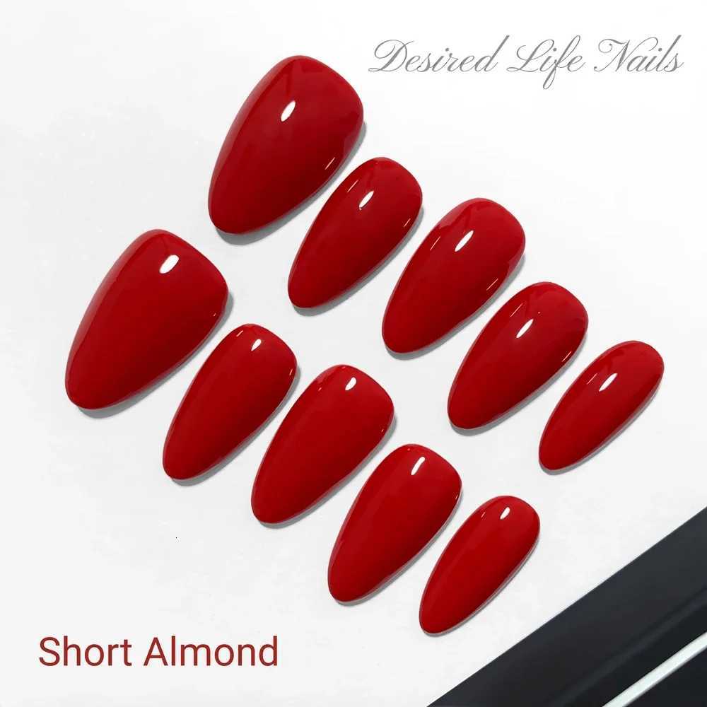 Handmade Press on Nails Short Black Simple Reusable Adhesive False Nails Artifical Acrylic Full Cover Nail Tips To Stick OnT251118T251119