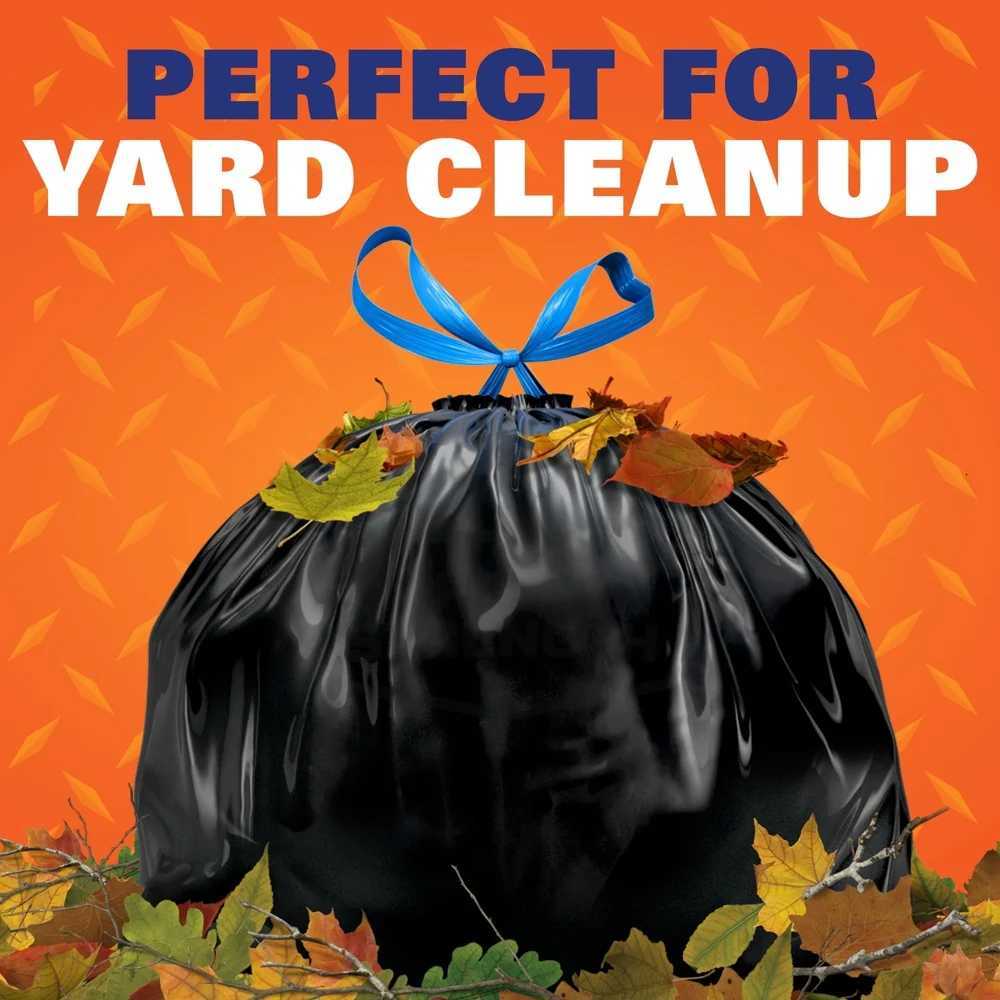Strong Lawn Leaf Trash Bags 39gal 40Count Puncture Resistant Heavy Duty Drawstring Closure Yard Cleanup Grass Clippings Sticks C251119