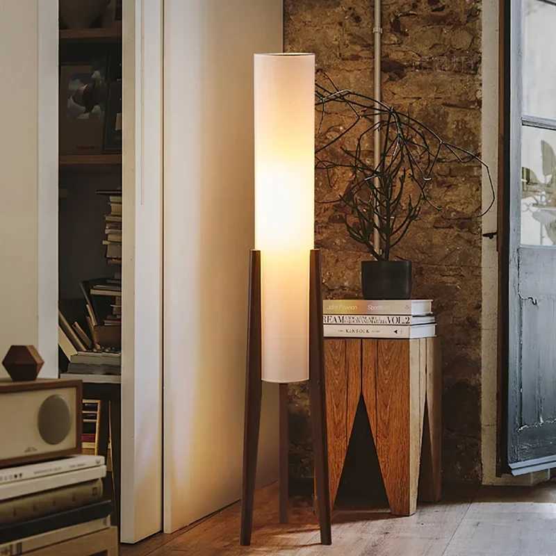 Zen Floor Lamp Japanes Style Light Fabric Shadelamp Minimalist Lamp for Living Room Tatami Wood Chair Lamp Bedroom Sofa Light M251119