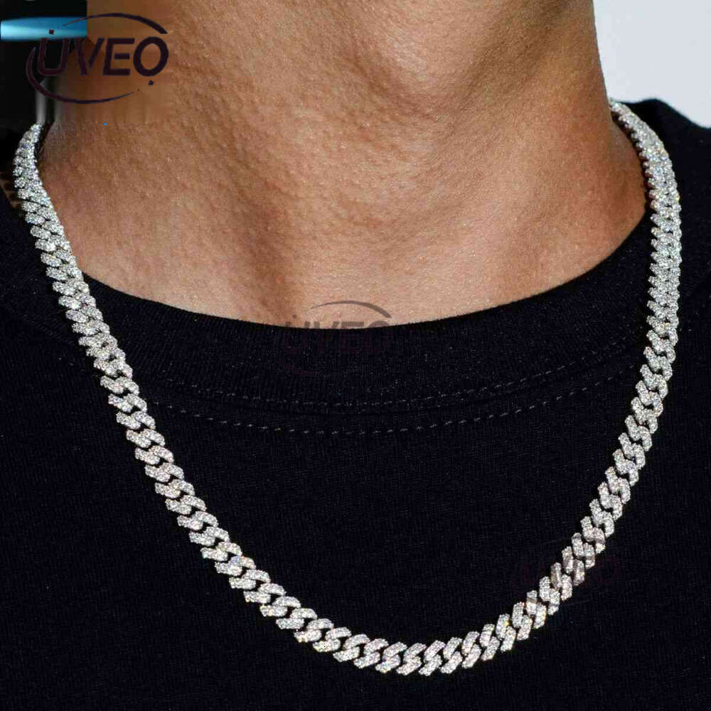 necklace moissanite chain Custom Pass Dia Tester Hip Hop Jewelry Sterg Sier 6mm 8mm Iced Out VVS Cuban k Moissanite Chain For Men