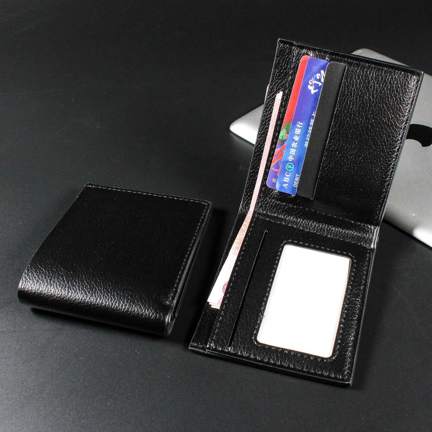 Men Short Soft Pu Leather Wallets Vintage Thin Male Credit Card Holder Black Small Money Purses large capacity card holder BagT251119