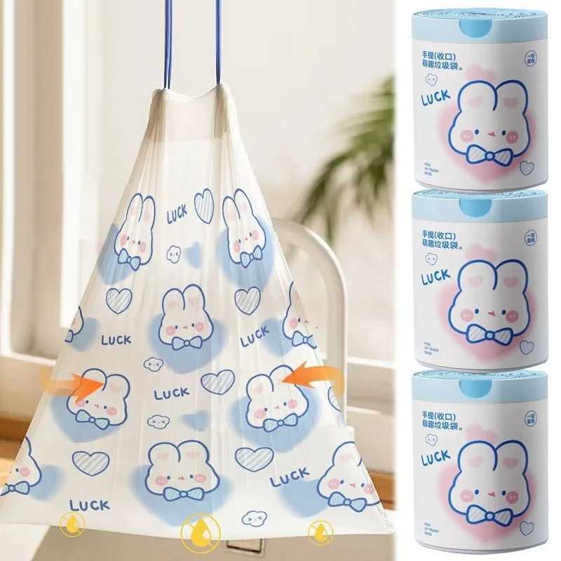 Drawstring Garbage Bag Large Capacity Handheld Trash Bags Disposable Waste Bags for Kitchen Dormitory Thickened Garbage Pouches C251119