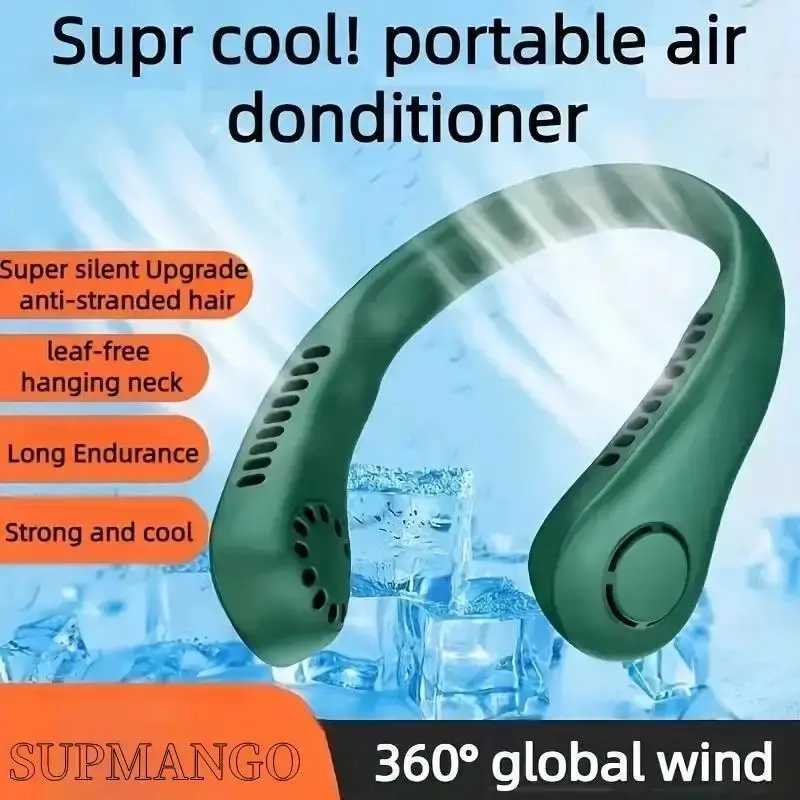 Portable neck fan mini electric ventilation fan silent neck and wearable cooling fan USB Rechargeable bladeless mobile air conditioner Z250419
