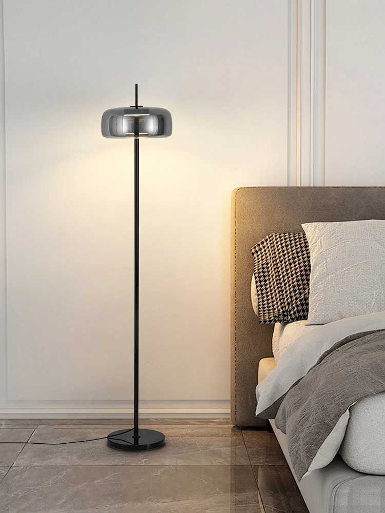 Modern Living Room Sofa Side Floor Lamp Light Luxury Bedroom Bedside Light Medieval French Glass LED Decorative Standing Lamp M251119