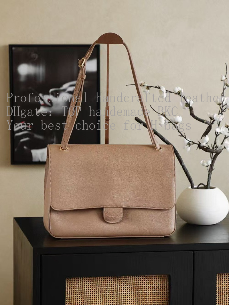 19A Mirror like Designer bag full Handmade bag Top Quality CF 20cm Luxury handbag crossbody bag genuine leather Brown mahogany grain shoulder bag