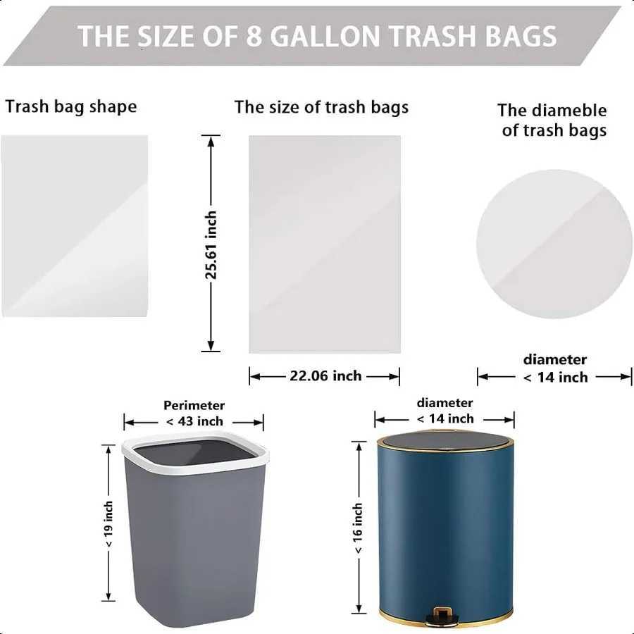 8 Gallon Plastic Trash Bags 120 Count Black Drawstring Thick Garbage Bags for Office Kitchen Home 2206 x 2561 White 8 C251119