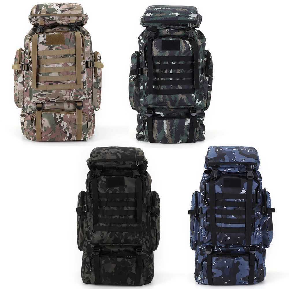 80L Hiking Backpack 600D Oxford Cloth Mountain Backpack Multi Pocket Mountain Climbing Backpack Outdoor SportsT250418