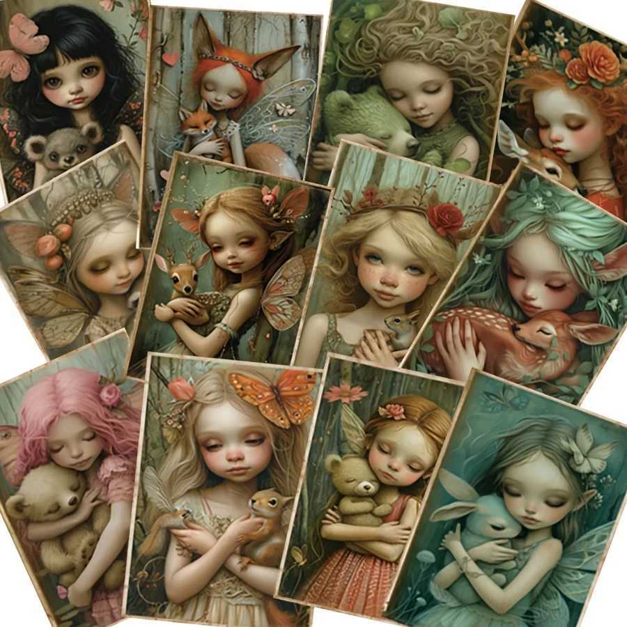 JAIIMAN 44pcs Card and Sticker Animal Woodland Fairyfor Holiday Party Flag DIY BottlePaper Craft Junk JournalScrapbooking G251119