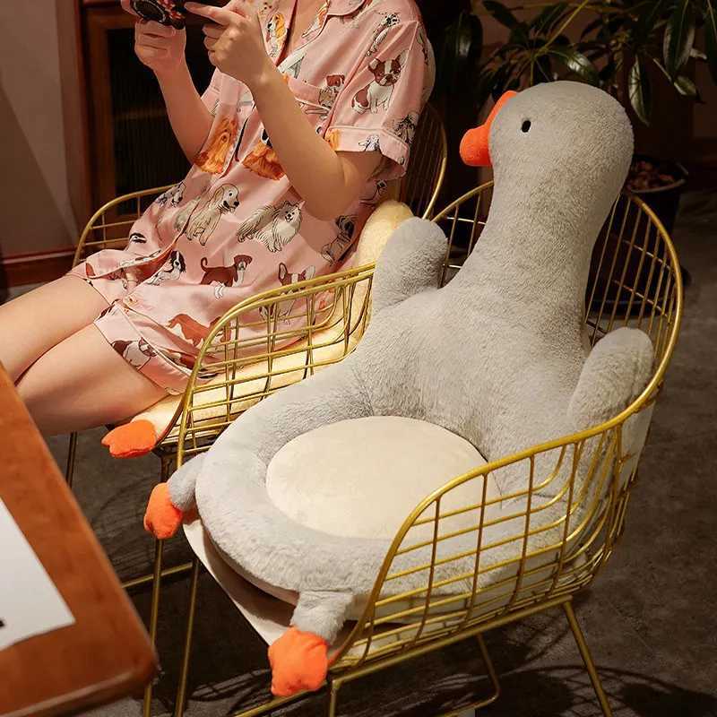 Cute Goose Stuffed Cushion Kawaii Body Soft Cozy Seat Pad Gaming Chair Back Cushion Animal Throw Home AccessoryM251119