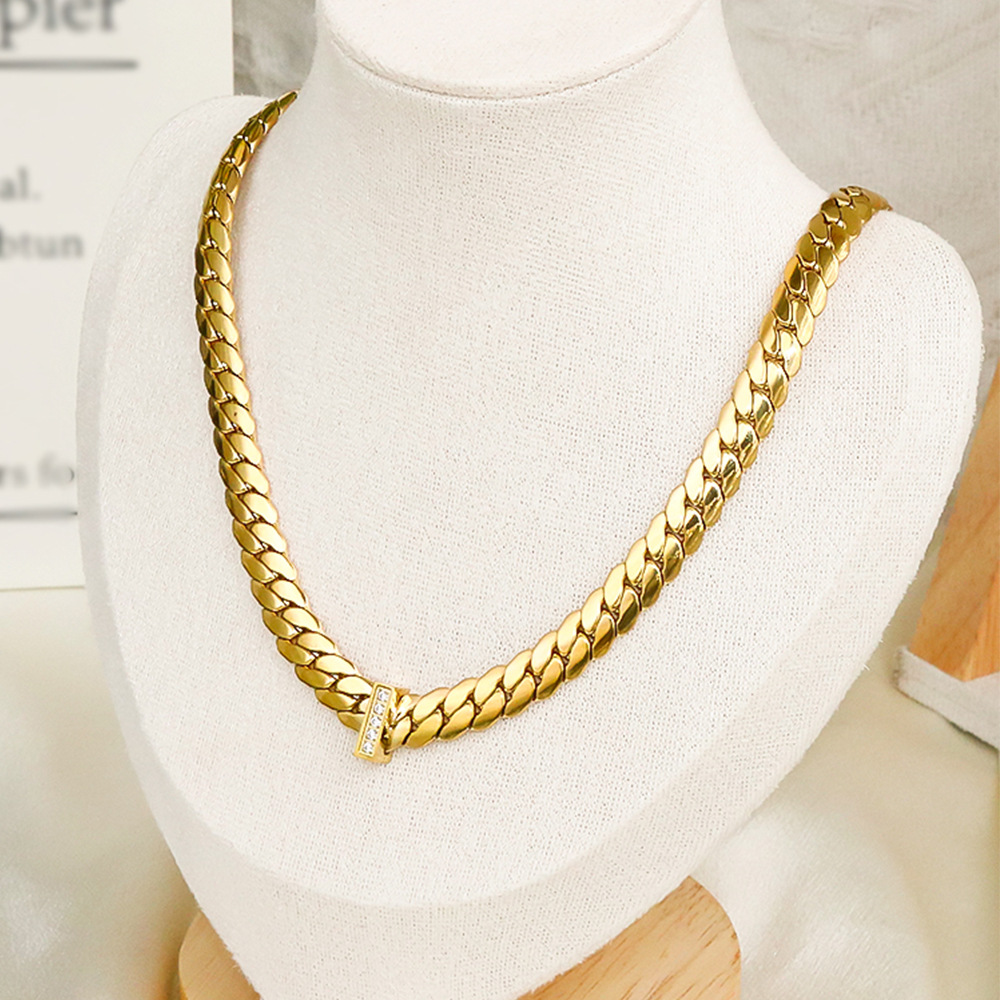 4mm-9mm Stainless Steel Snake Chain Necklace Bracelet 18K Real Gold Plated Jewelry