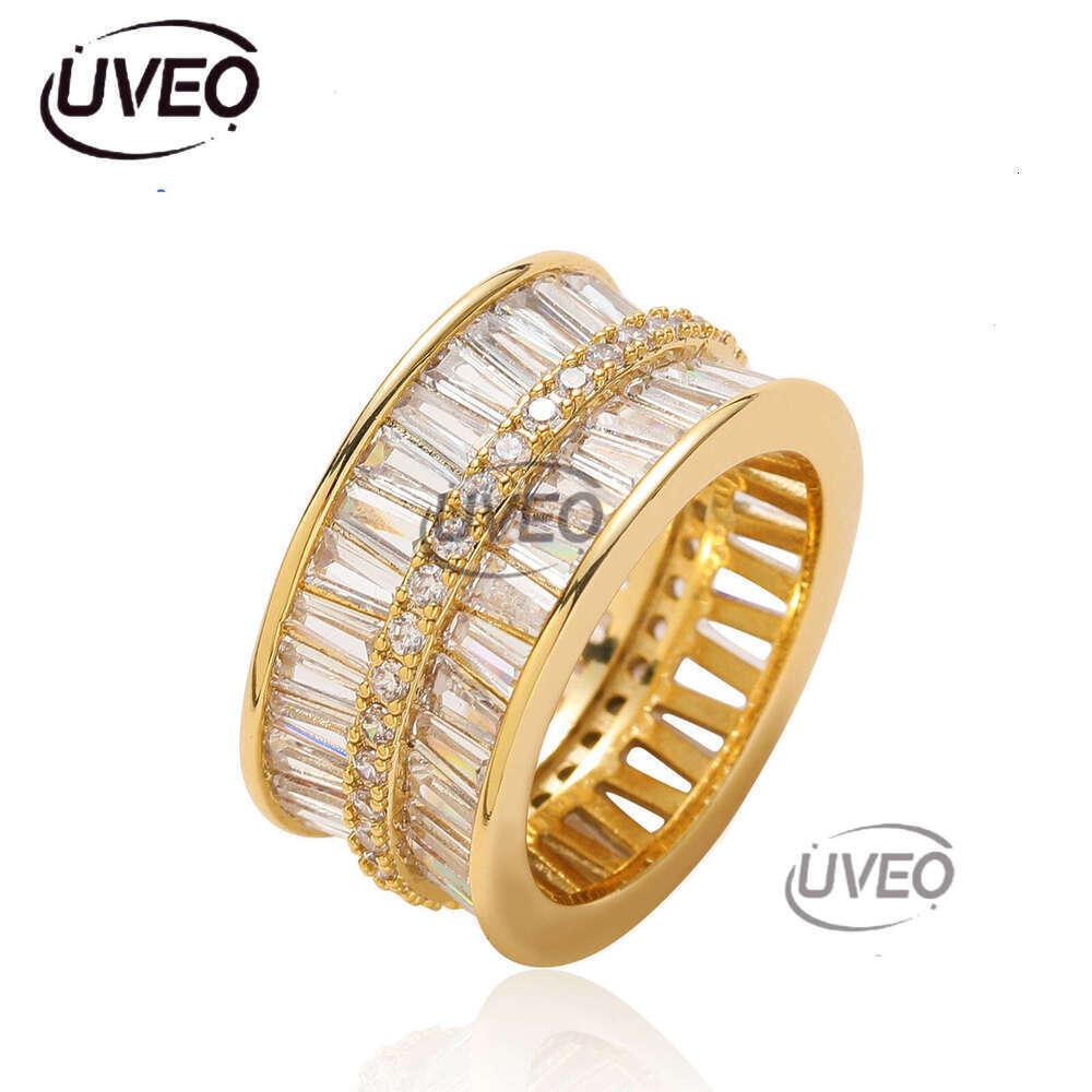 Luxury designer Hip Hop Double Row Ice out VVS Moissanite Rings, Hip Hop men's and women's rings free shipping