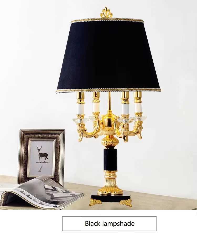 European Floor Lamp Luxury Lamp High-End Retro Villa Living Room Bedroom Decoration Black Crystal Upright Desk Lamp Bedside Lamp M251119