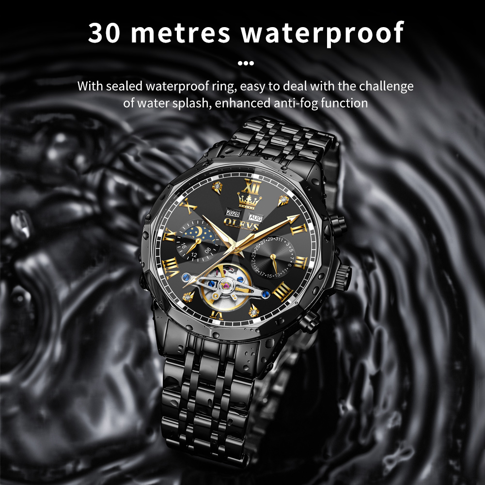 OLEVS Designer Celebrity Endorsed Watches Multi Functional Skeleton Best-selling Luminous Mechanical Watches Watches Men's Watches Free Shipping 