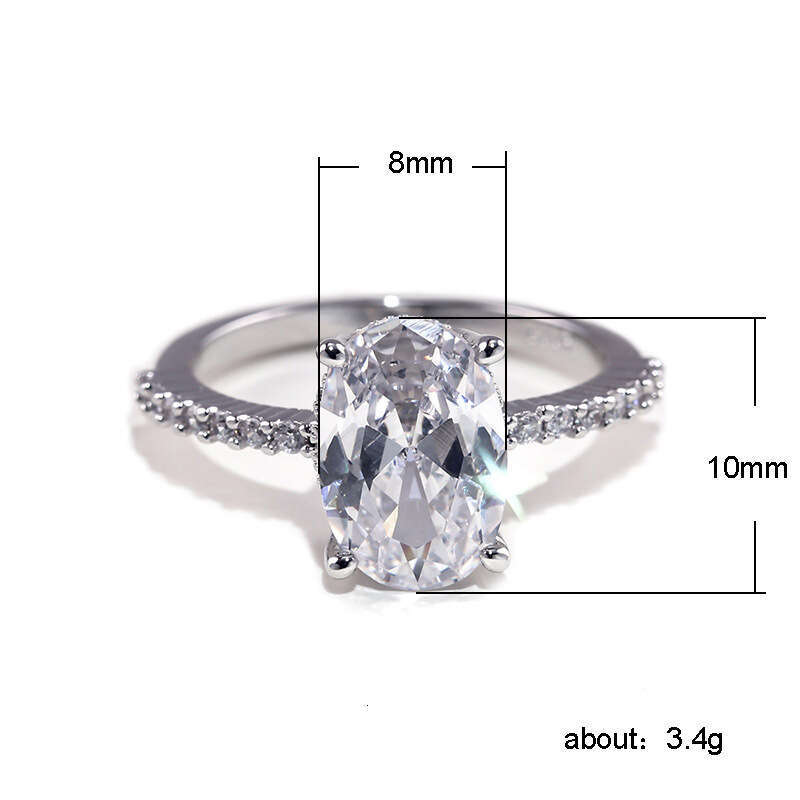 New Personality European and American Zircon White Gold Korean Fashion Engagement Ring