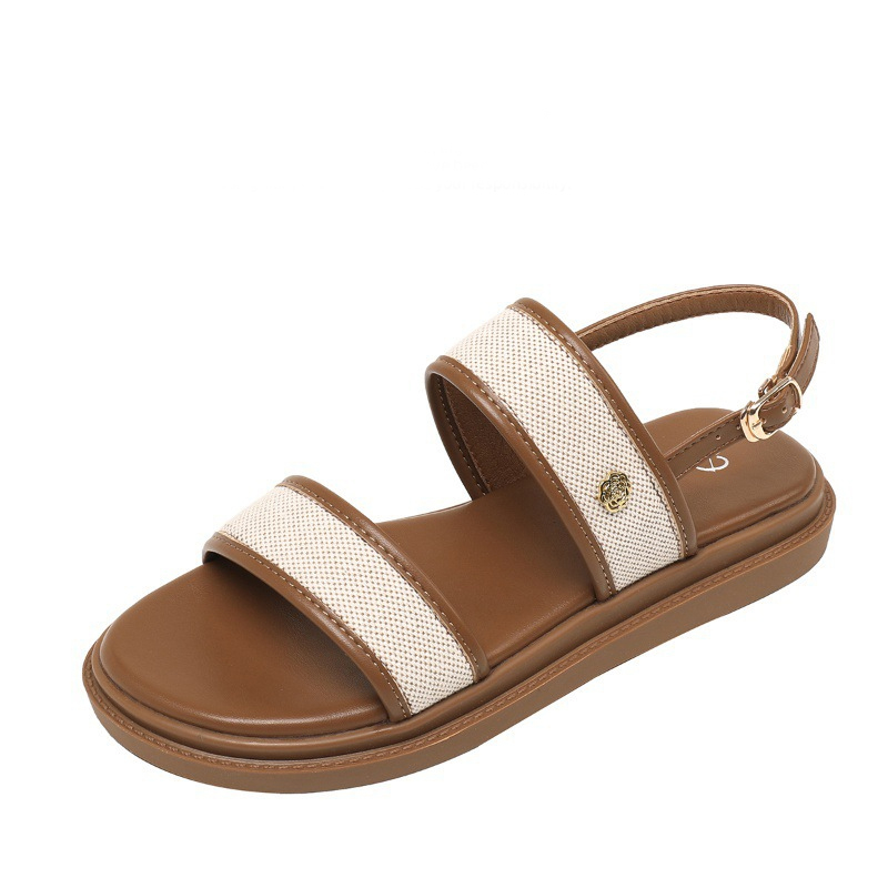 free shipping designer Sandals fashionable shoes women's summer black Low Heel Bohemian slipper