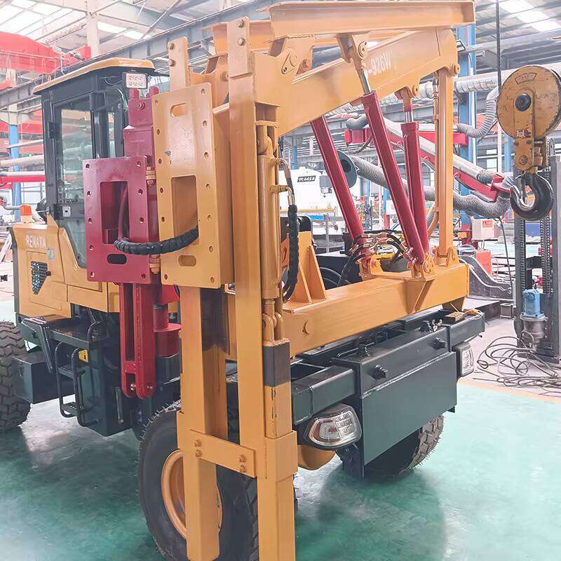 Robust Hydraulic Pile Driver for Highway Guardrail Installation