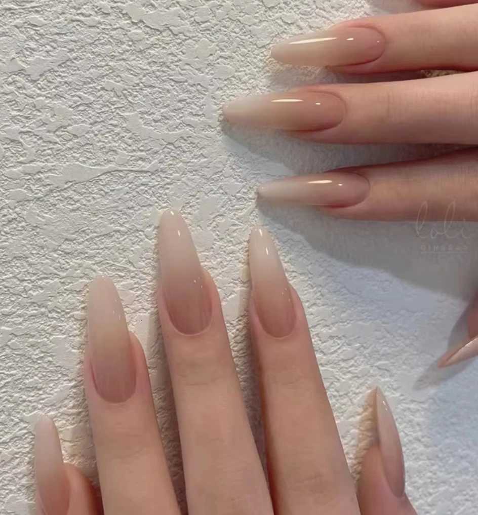 24-piece Long French Minimalist Gradient Fingernail with 1 Jelly and 1 Nail FileT251118T251119