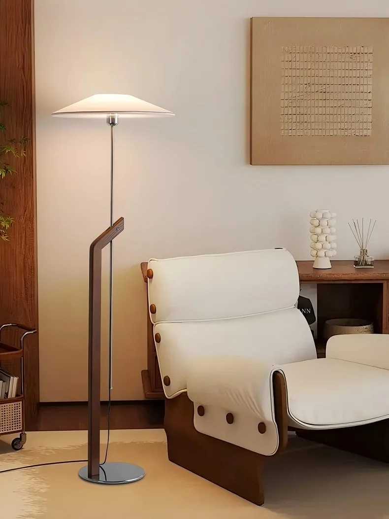 Mid - Century Floor Lamp Hanging Umbrella Style Living Room Beside Sofa Wabi - Sabi Style Bedroom Height Adjustable Floor Lamp M251119