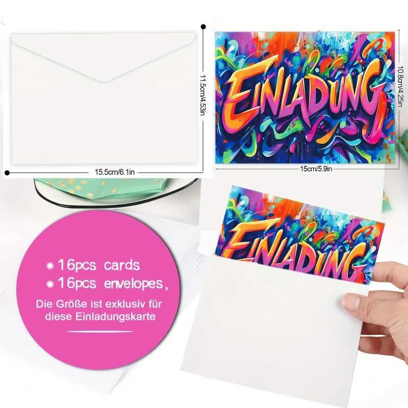 16pcs Graffiti Invitation CardBirthday Graffiti Theme Party Invitation CardBirthday invitationParty InvitationSchool Invitat G251119