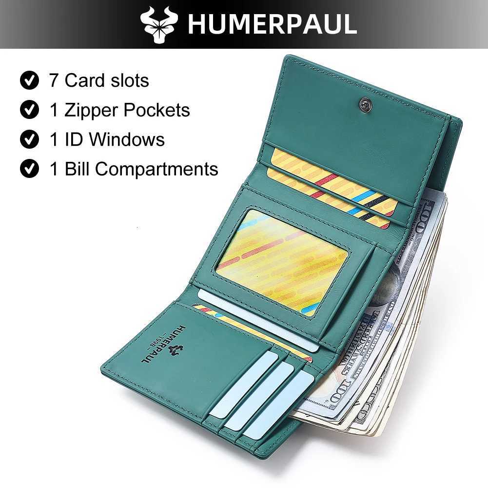 Genuine Leather Womens RFID Wallet With Coin Pocket Short Trifold Wallets Small Zipper Clutch With Card Holders Female PurseT251119