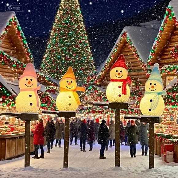 Christmas Decorations Light Solar Light Snowman Christmas Outdoor Solar Powered Stakes Lights For Corridor Patio Lawn Decoration G251119