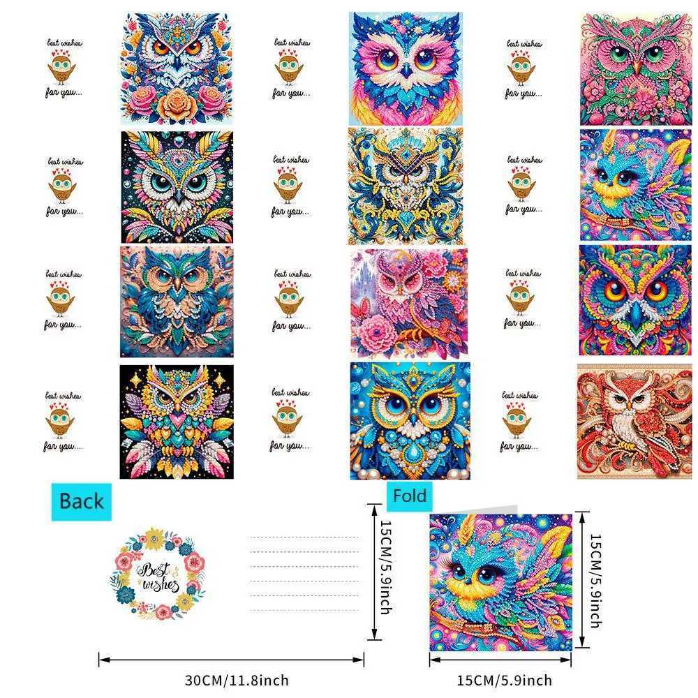 12pcs Rhinestone Art Christmas Cards Christmas Tree Card Colorful Christmas Greeting Cards Happy Holiday Cards Versatile Seasons G251119