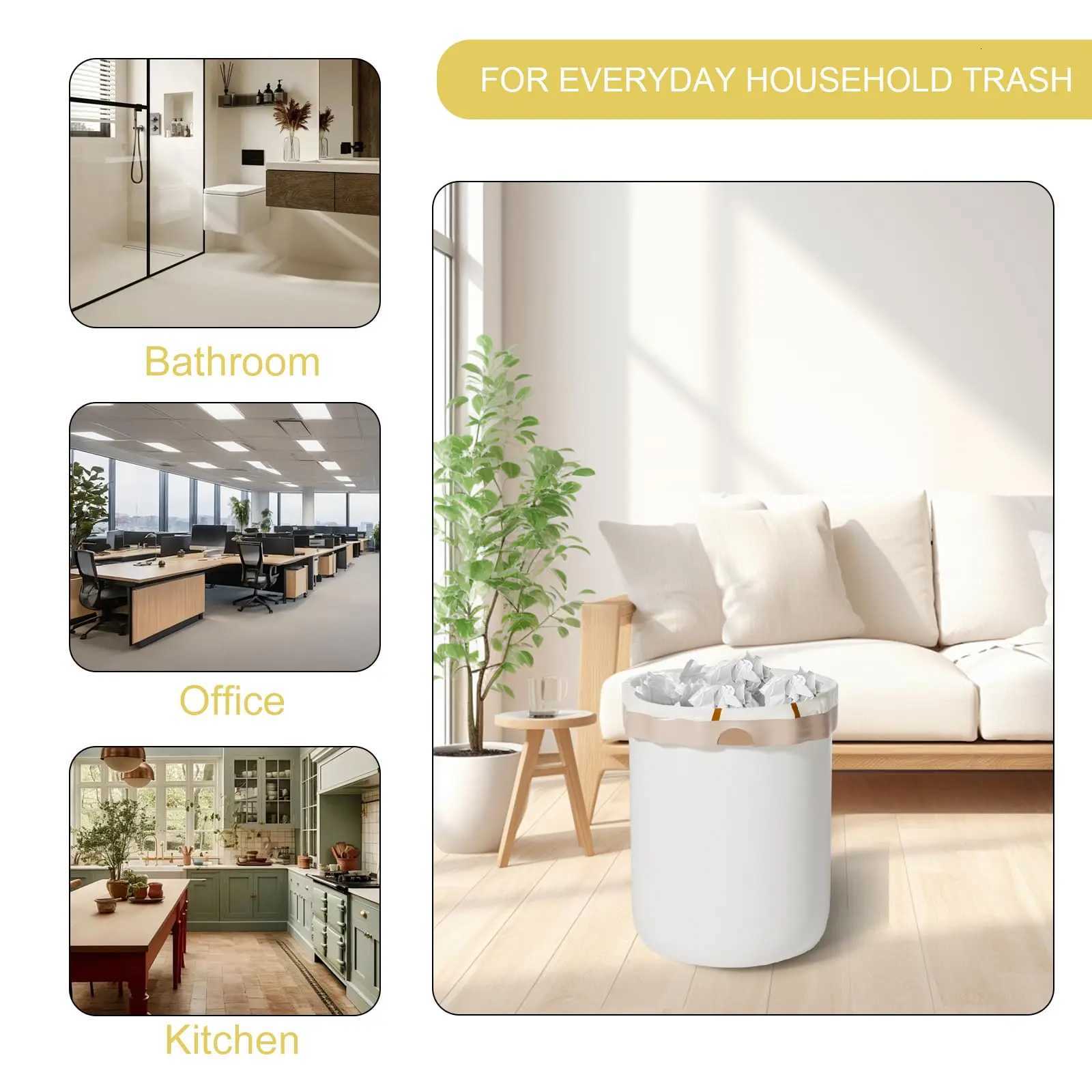 13 Gallon Drawstring Garbage Bag Household Thin Portable Leak Prevention Large Capacity Big Roll Printing Plastic Bags C251119