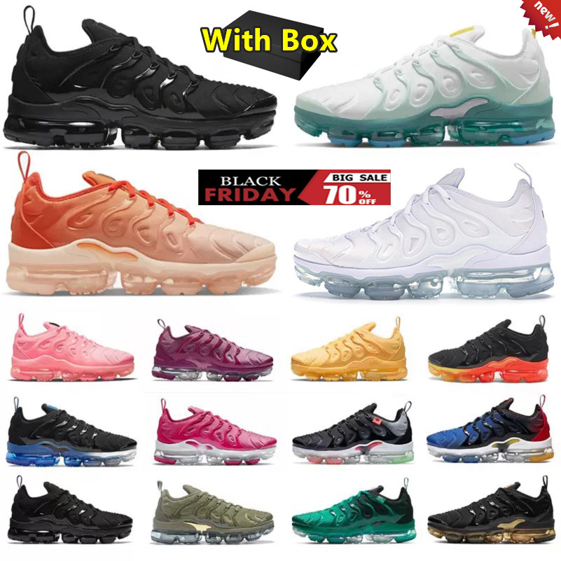 with box designer TN PLUS TNS mens running Platform Shoes Triple White Black VOLT University Red Blue Bred Cherry men women trainers sports sneakers Jogging sneaker
