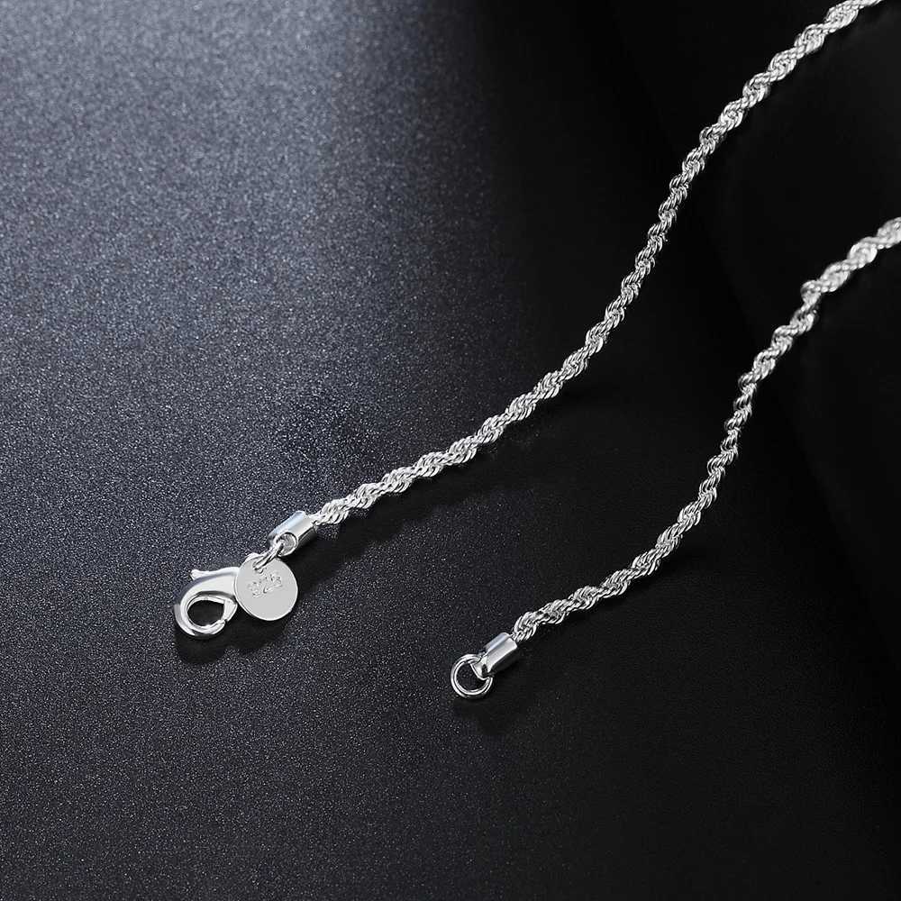 Procter Gambles new 16/18/20/22/24 inch 925 sterling silver 2MM twisted rope chain necklace suitable for women and mens fashionable wedding jewelry gi