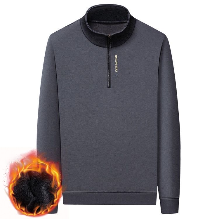 OLOEY 5A New Designer Sweatshirt Thickened Men's Half Zipper Hoodie for Autumn and Winter Casual Warmth, New High Collar Long Sleeve self-cultiva