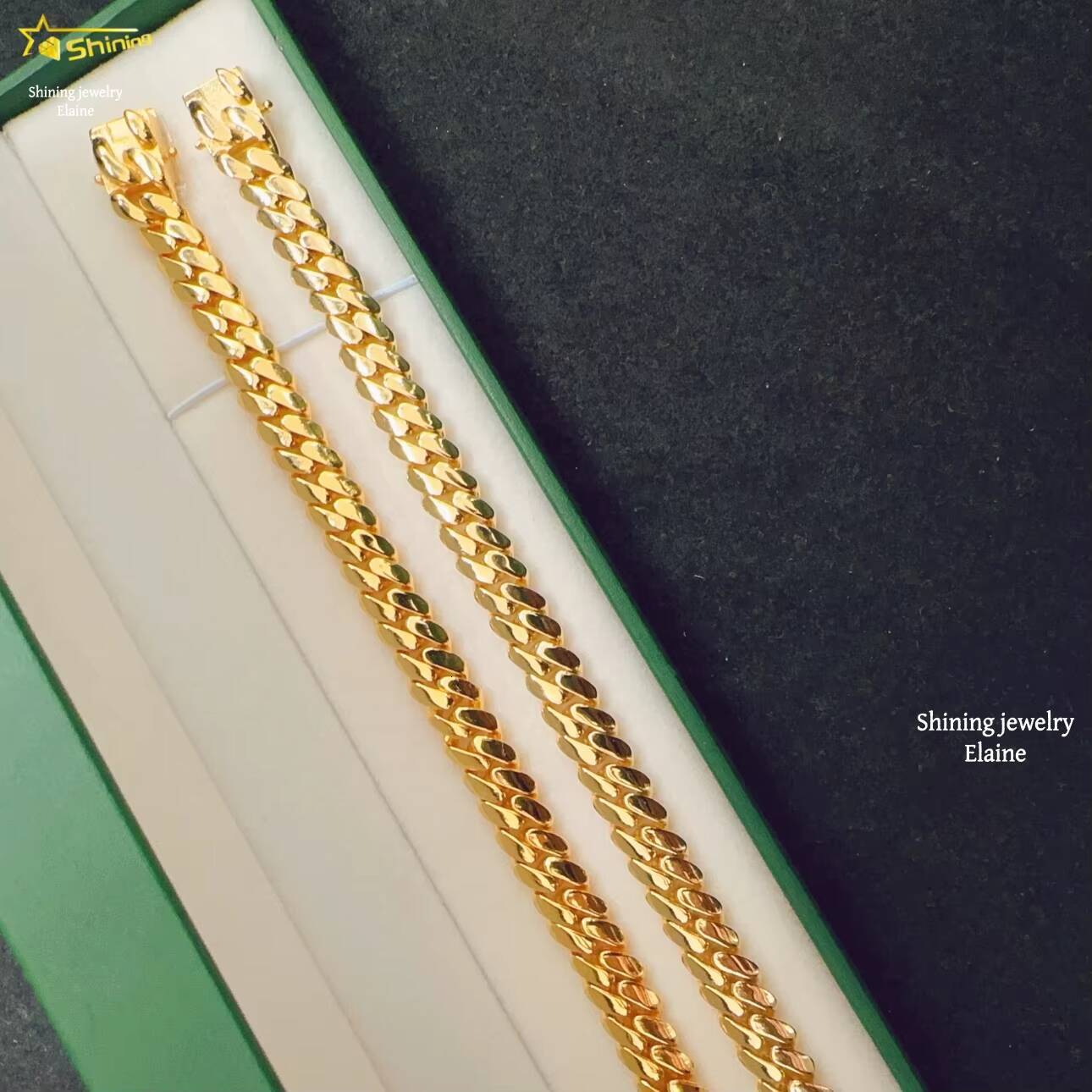 VVS Moissanite Diamond 925 Sterling Silver Iced Out Moissanite Hip Hop Fashion Jewelry Miami 8MM Cuban Link Chain Necklace