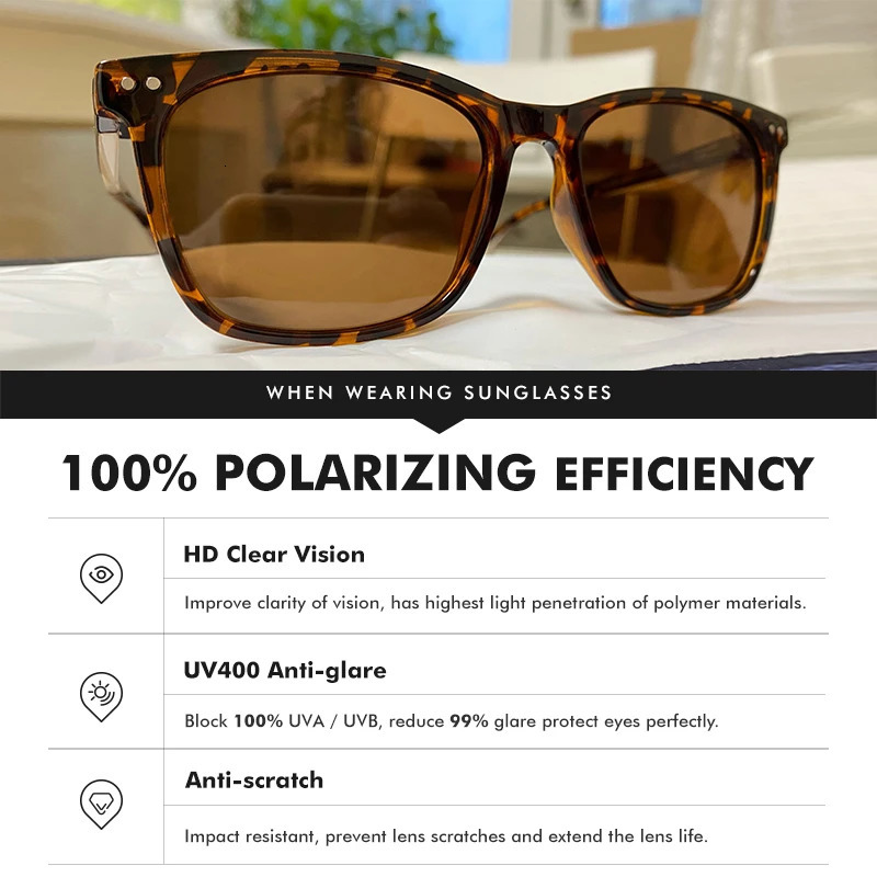 LM Mens Square Sunglasses Women Polarized Lens TR90 Material Leopard Frame Tea Lens Fishing Driving Sun Glasses UV400 250411